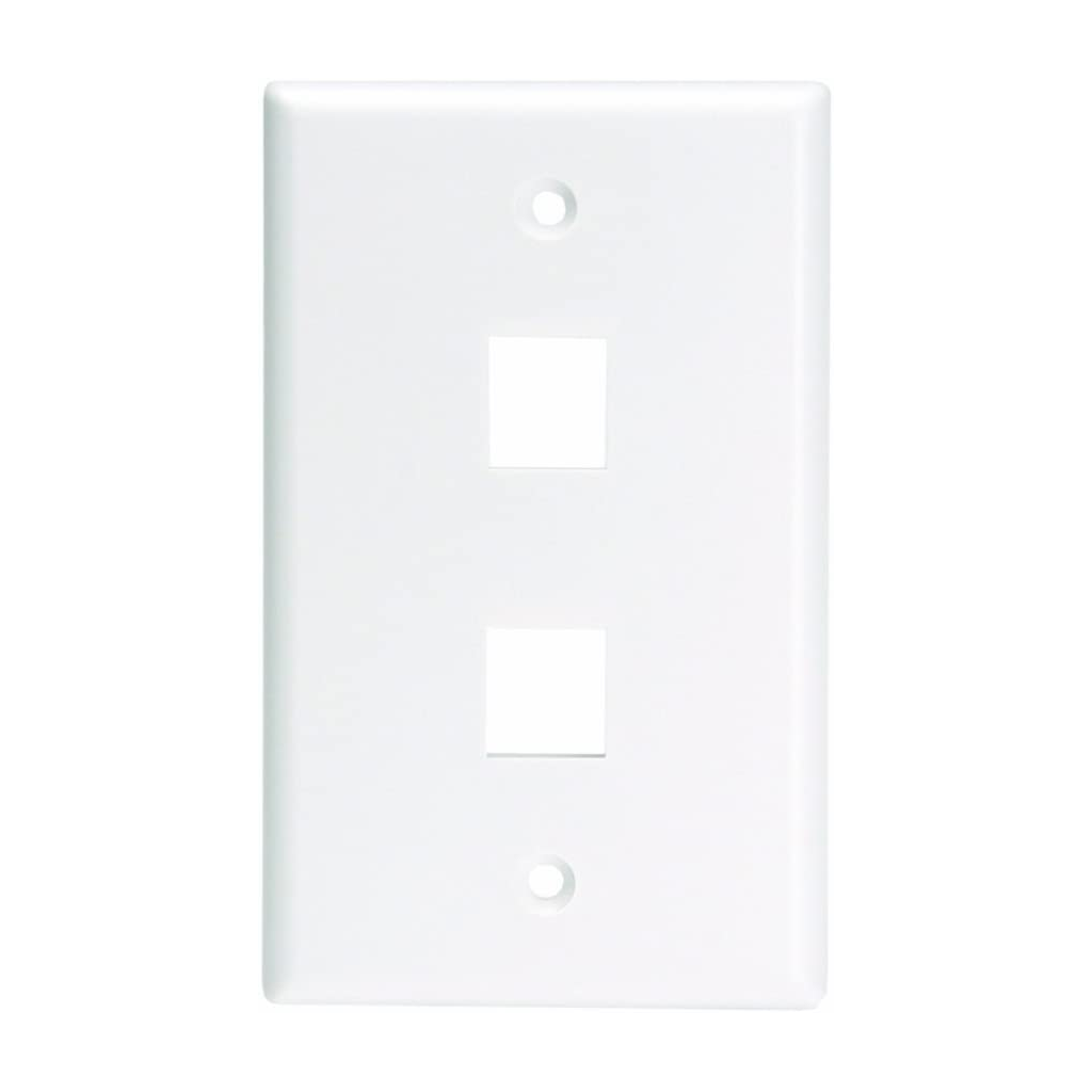 2 Port Wall Plate RJ-45 White